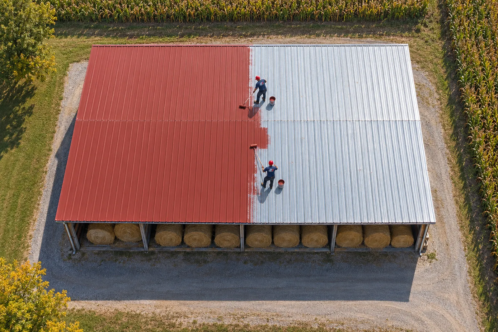 Acrylic Roof Coating on a commercial roof