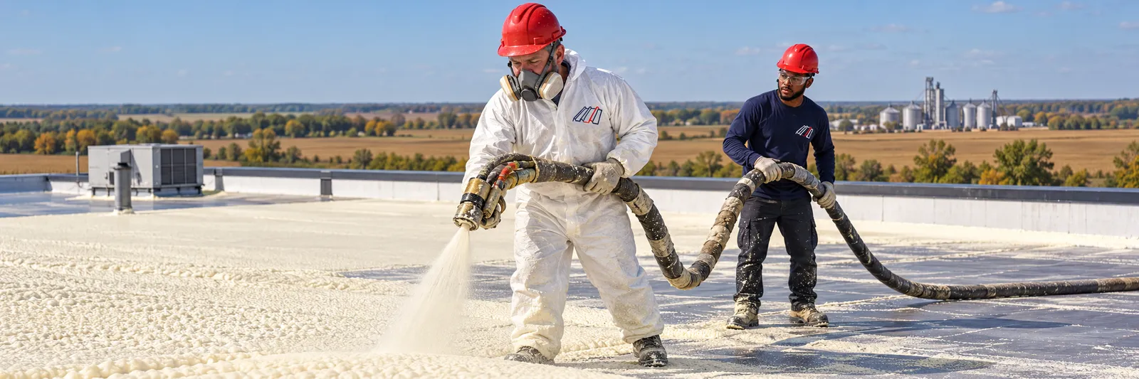Spray Foam Roofing on a commercial roof